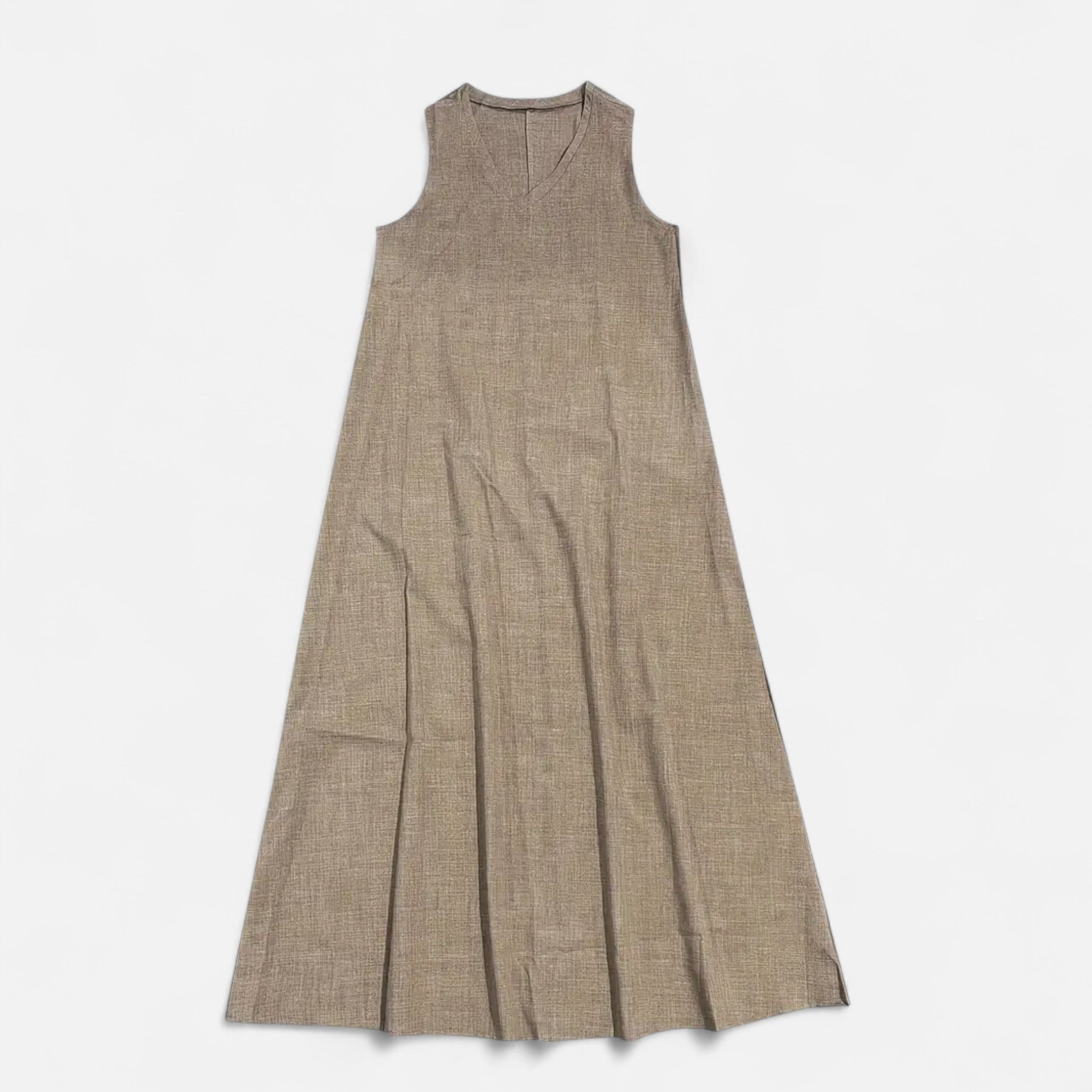 Velqlo | Women’s V-Neck Sleeveless Dress – Soft Lightweight Elegance