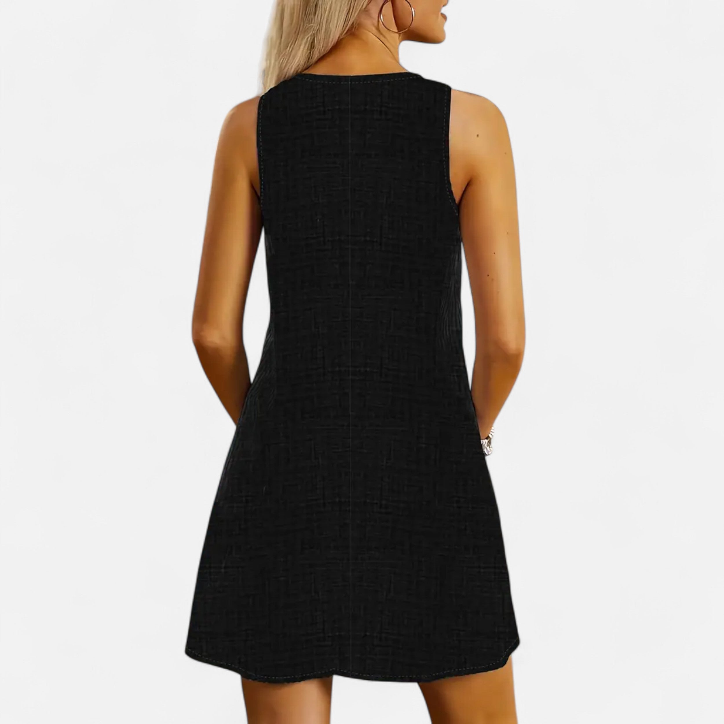 Velqlo | Women’s Striped A-Line Dress – Casual Summer Elegance