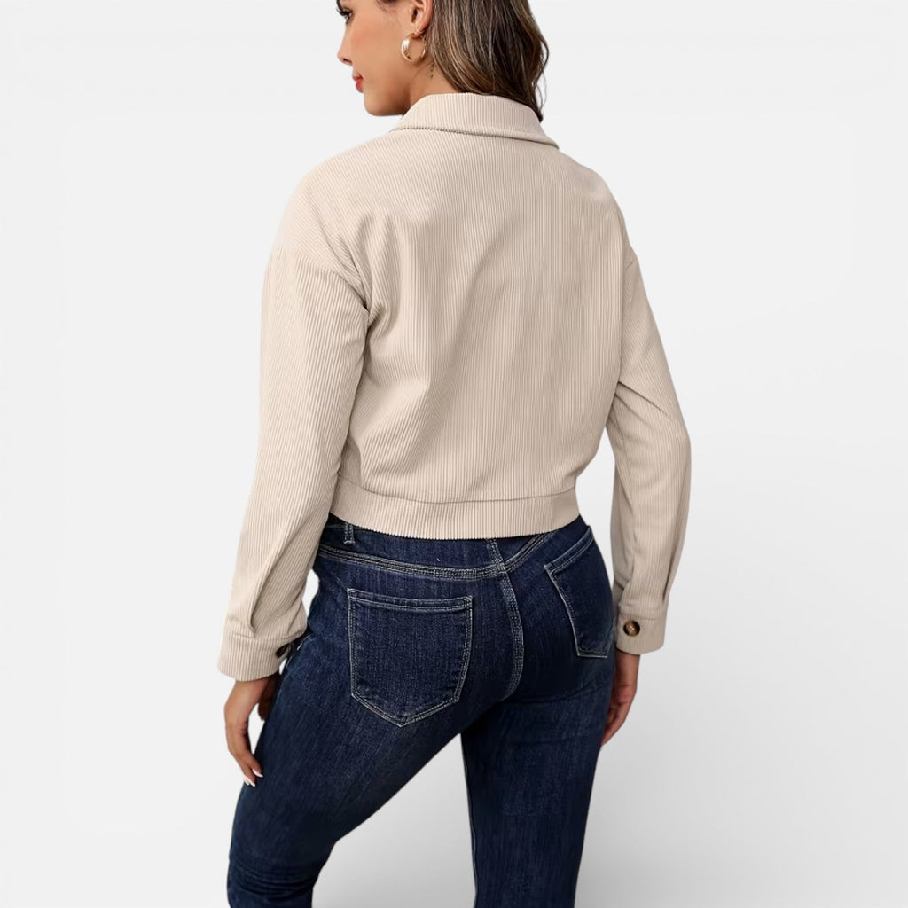 Velqlo | Veste en coton cropped pour femmes, style classique et ajusté au quotidien