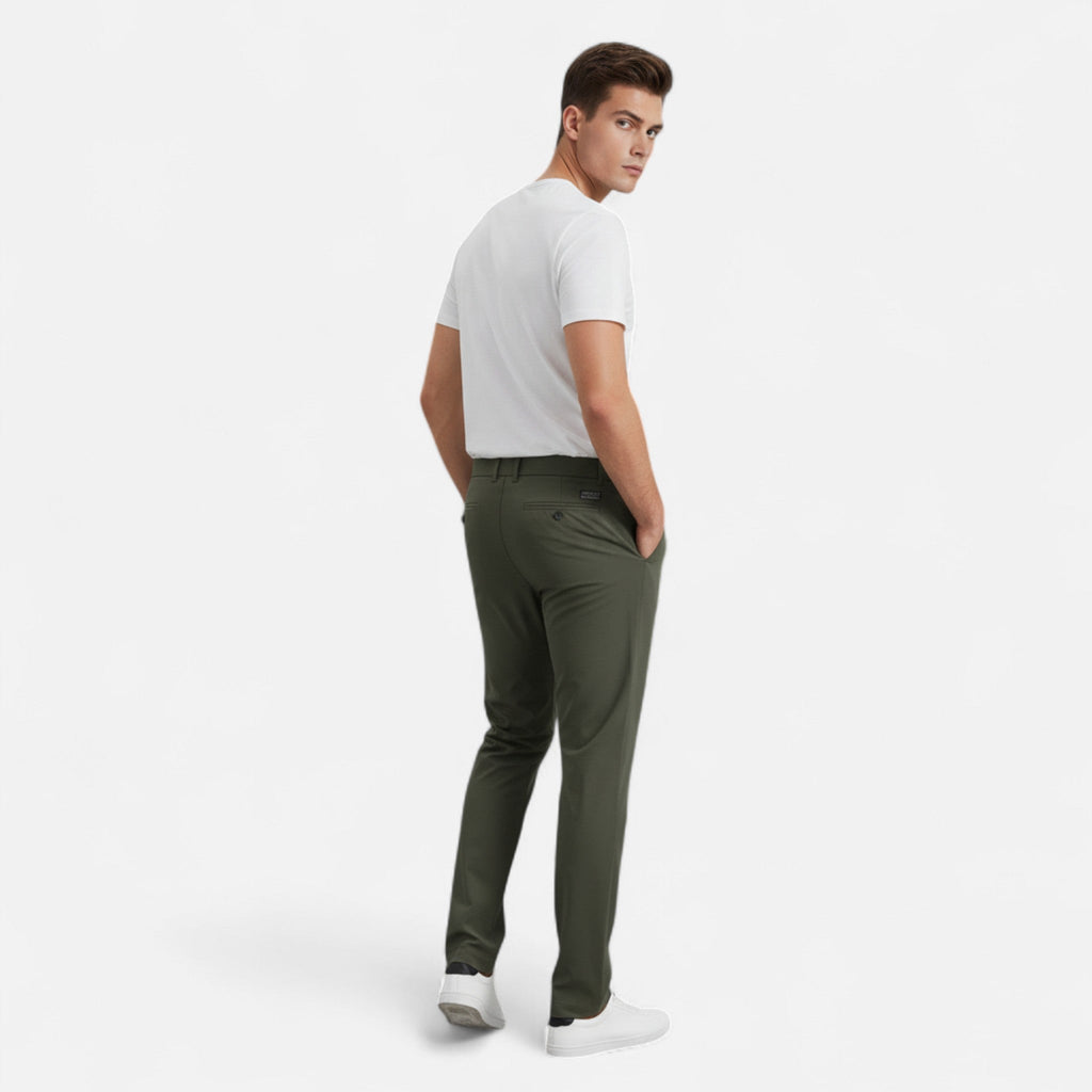 Velqlo | Pantalon pour Hommes Jambe Droite Smart Casual Coupe Régulière