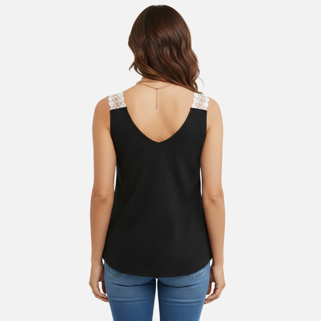 Velqlo | Débardeur sans manches en dentelle pour femme, tenue décontractée pour l'été