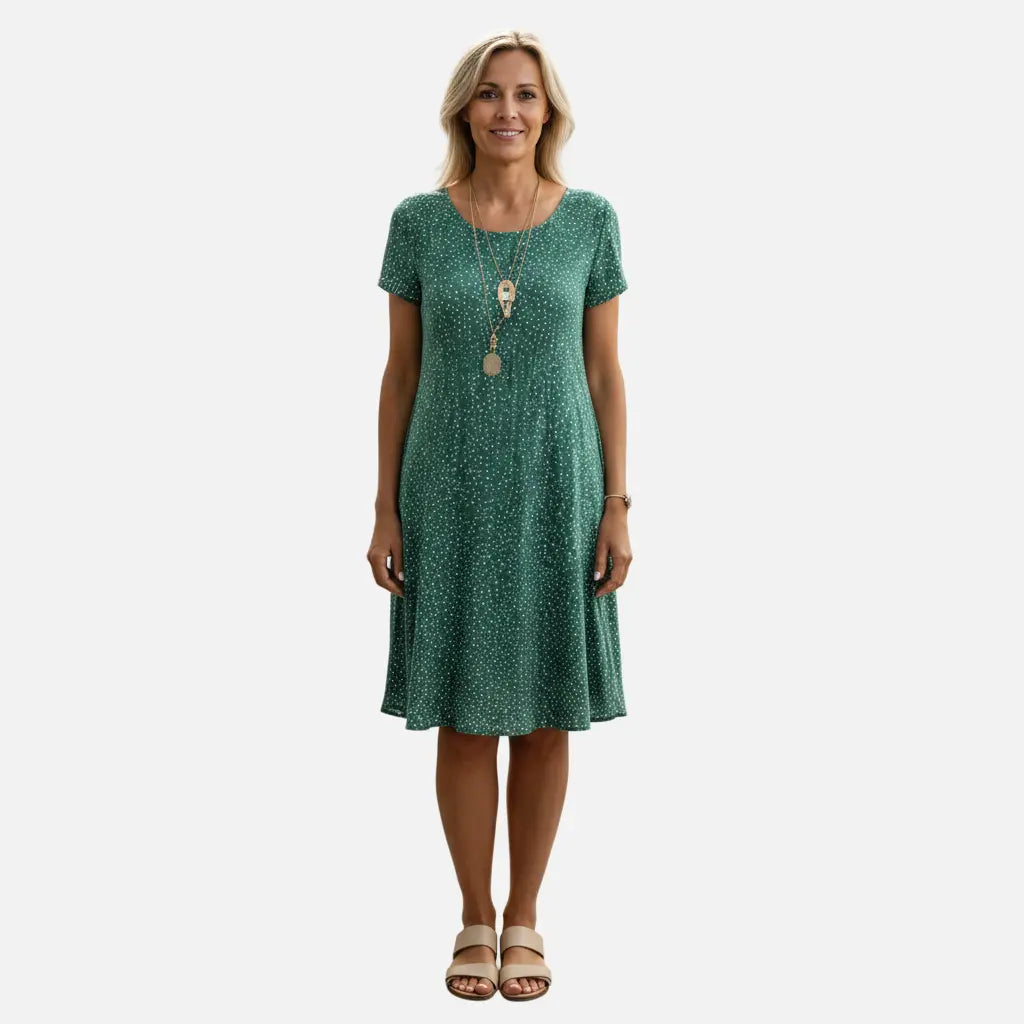 Velqlo | Robe midi à pois pour femme, coupe décontractée et légère