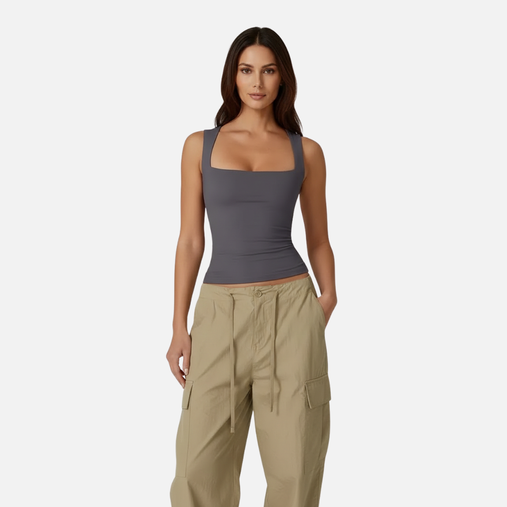 Velqlo | Débardeur slim fit à encolure carrée pour femme, idéal pour l'été