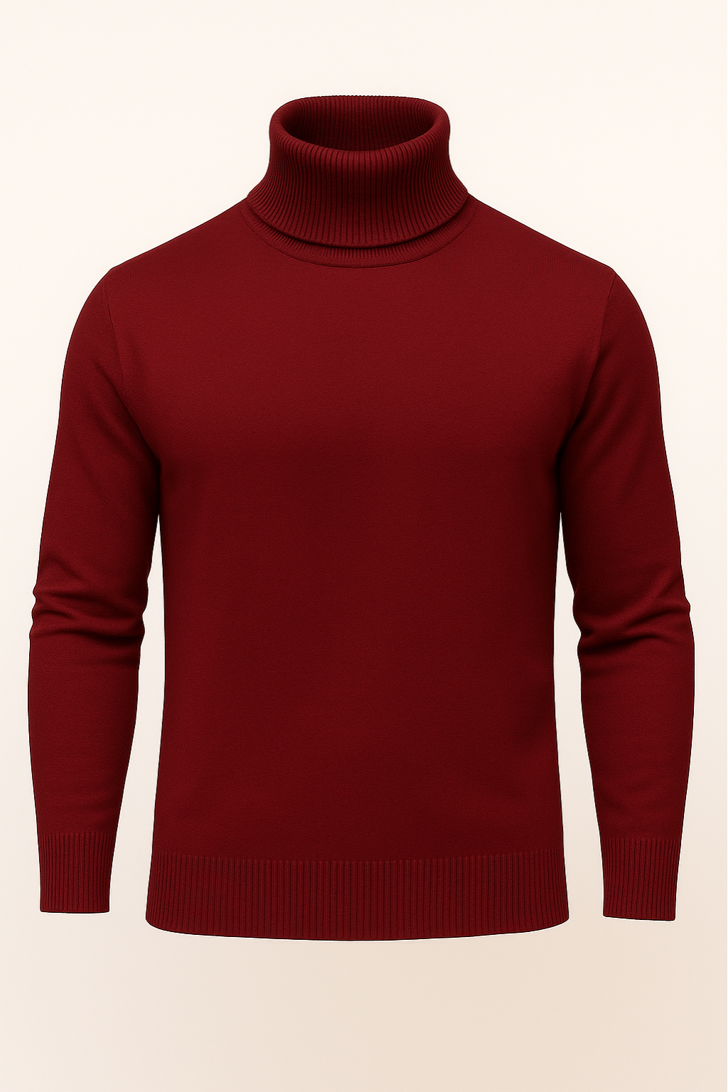 Pull à col roulé pour homme Velqlo – Mélange de laine à côtes
