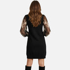 Velqlo | Robe élégante à col en V en dentelle pour femmes, idéale pour les occasions spéciales