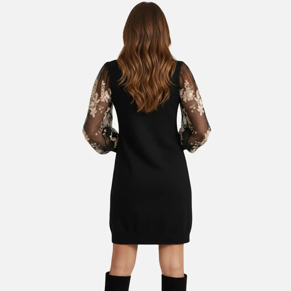 Velqlo | Robe élégante à col en V en dentelle pour femmes, idéale pour les occasions spéciales