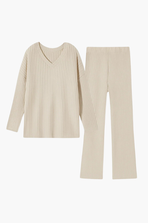 Ensemble en Tricot Côtelé pour Femmes Velqlo