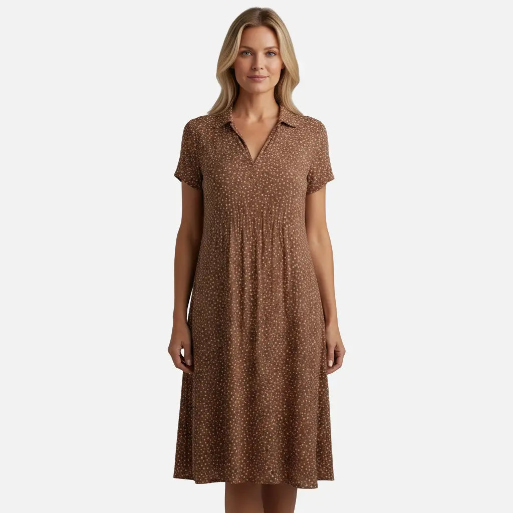 Velqlo | Robe midi à pois pour femme, coupe décontractée et légère