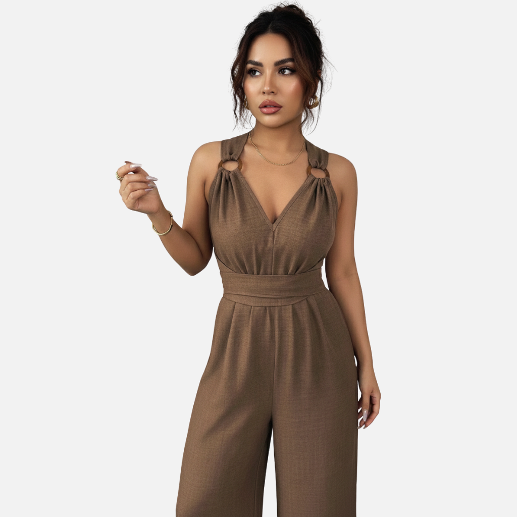 Velqlo | Combinaison habillée dos nu pour femme, coupe large