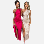 Velqlo | Robe dos nu en satin pour femme coupe ajustée tenue formelle