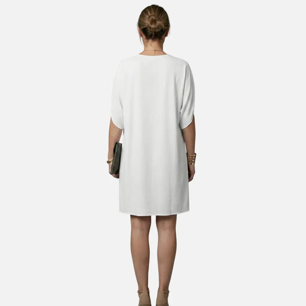 Velqlo | Robe midi plissée élégante à col en V pour femme