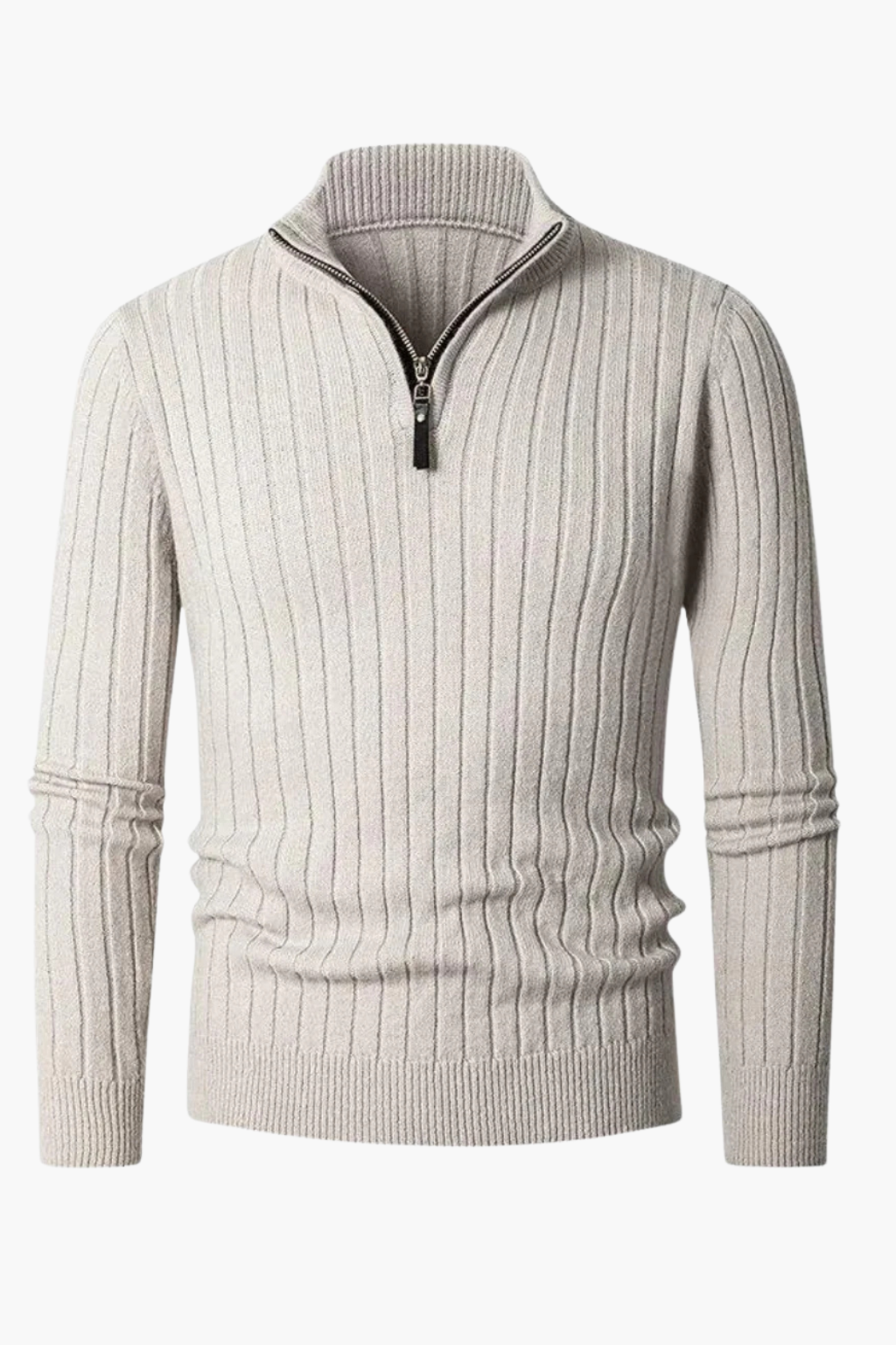 Pull à col montant zippé demi pour homme Velqlo – Tricot en mélange de cachemire