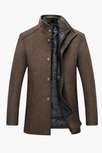 Manteau Long en Laine Mélangée pour Homme Velqlo