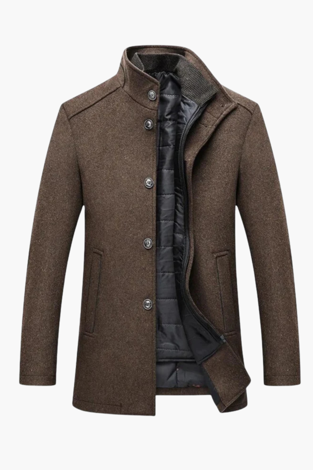 Manteau Long en Laine Mélangée pour Homme Velqlo