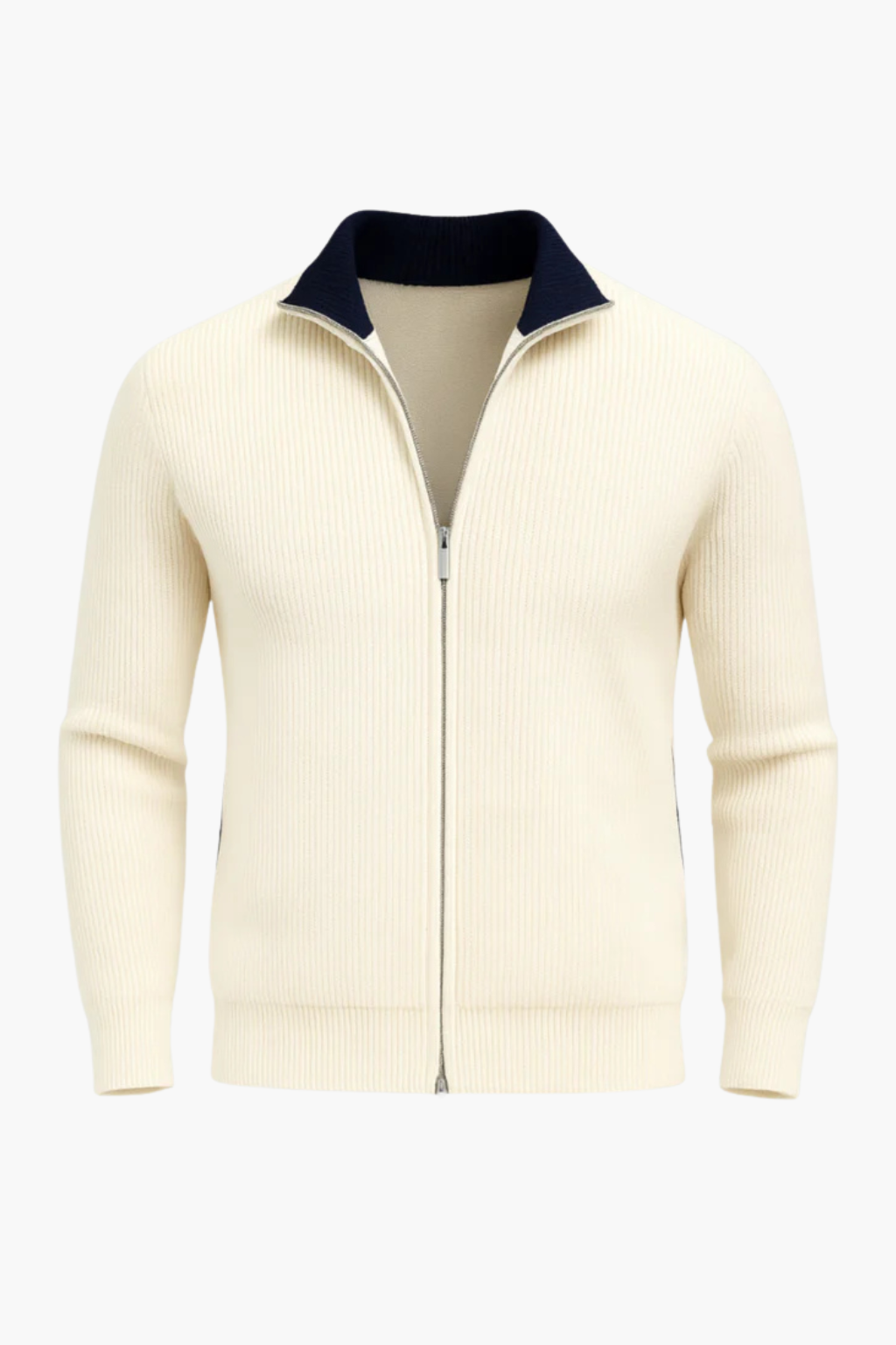 Gilet Tricoté Zippé Velqlo pour Homme – Mélange de Laine