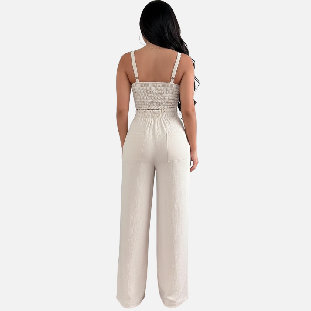 Velqlo | Ensemble pantalon à bretelles slim fit pour femme Tenue habillée