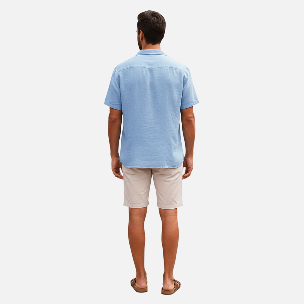 Velqlo | Chemise ample en légère en coton pour homme, respirante pour l’été