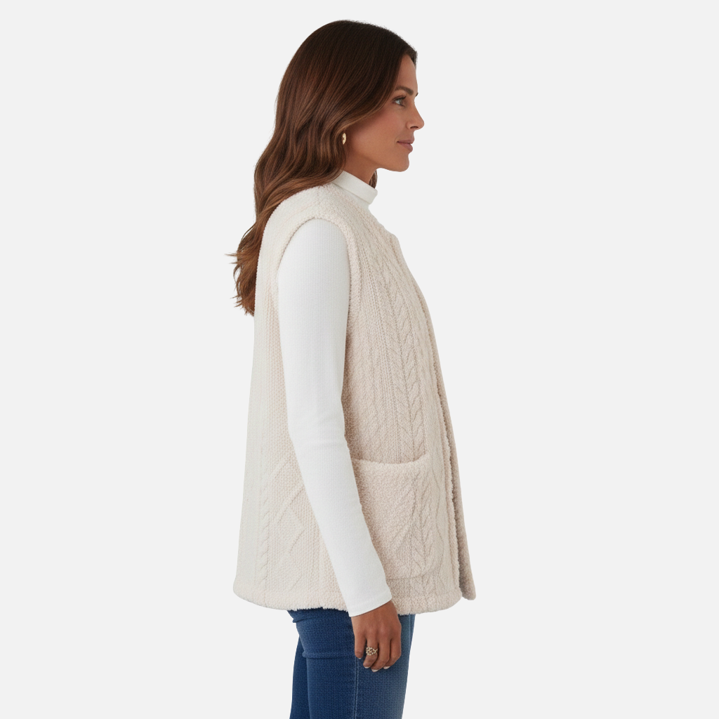 Velqlo | Cardigan en peluche pour femme Coupe décontractée pour tous les jours