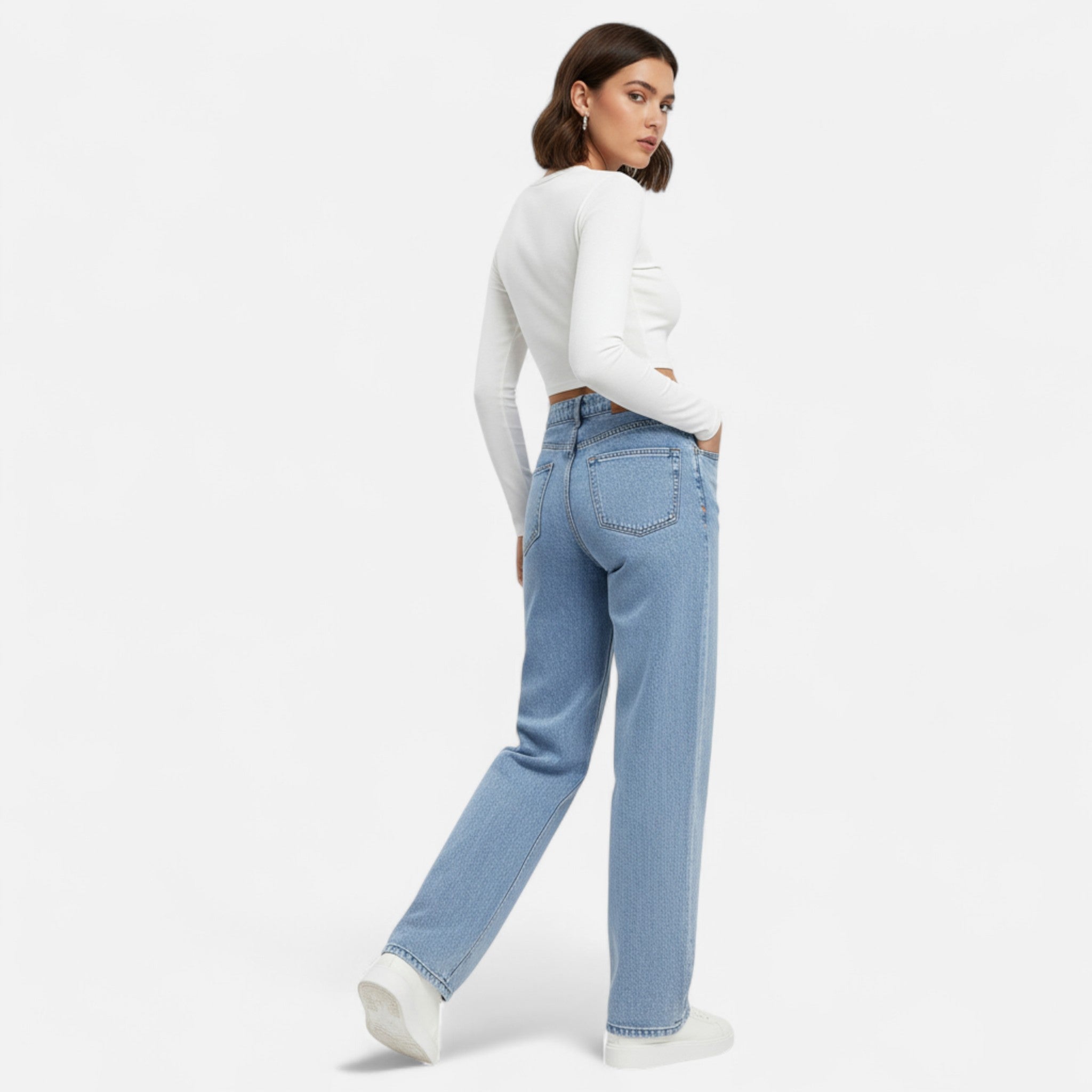 Velqlo | Jean Femme Coupe Droite Rétro