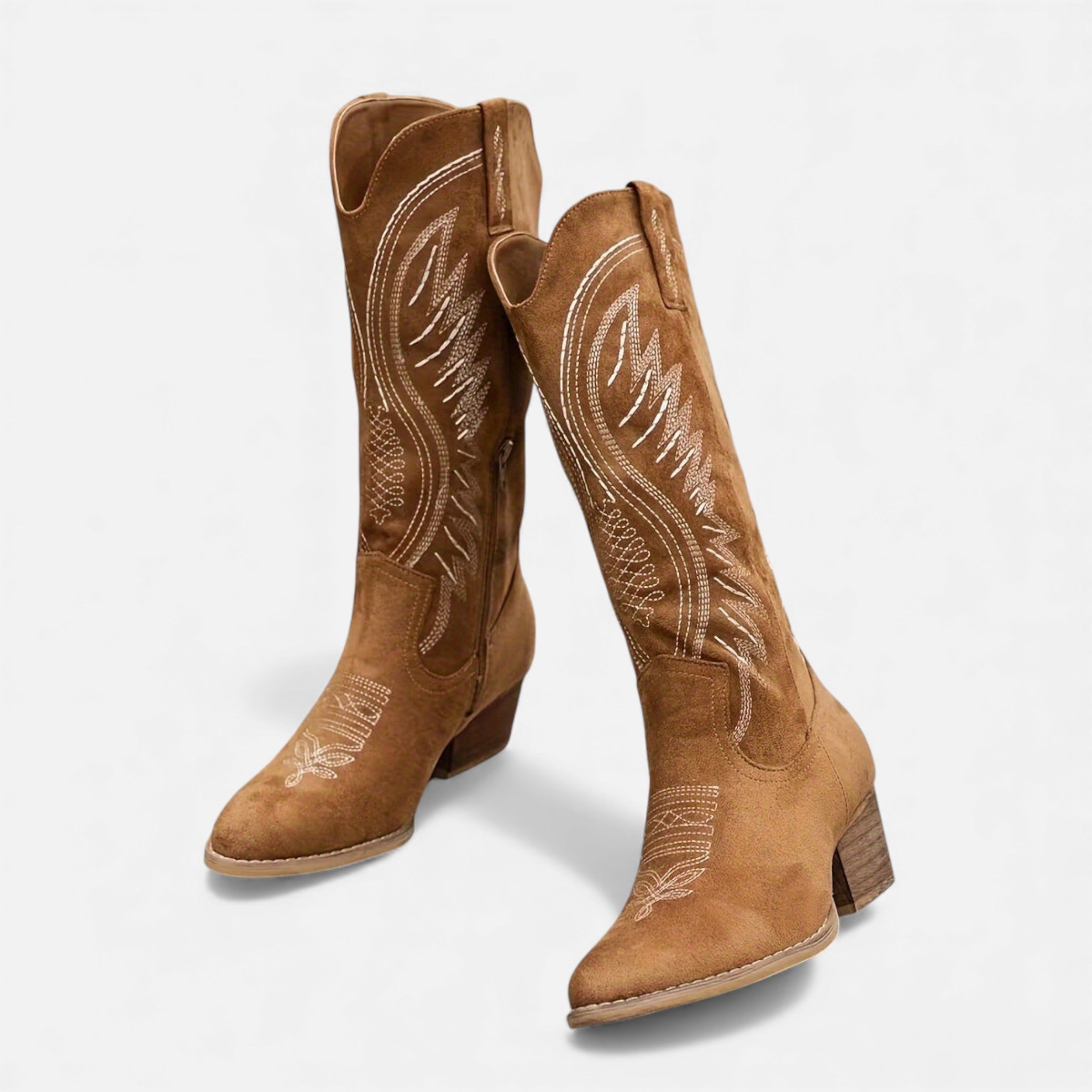 Velqlo | Bottes de cowboy en daim pour femmes