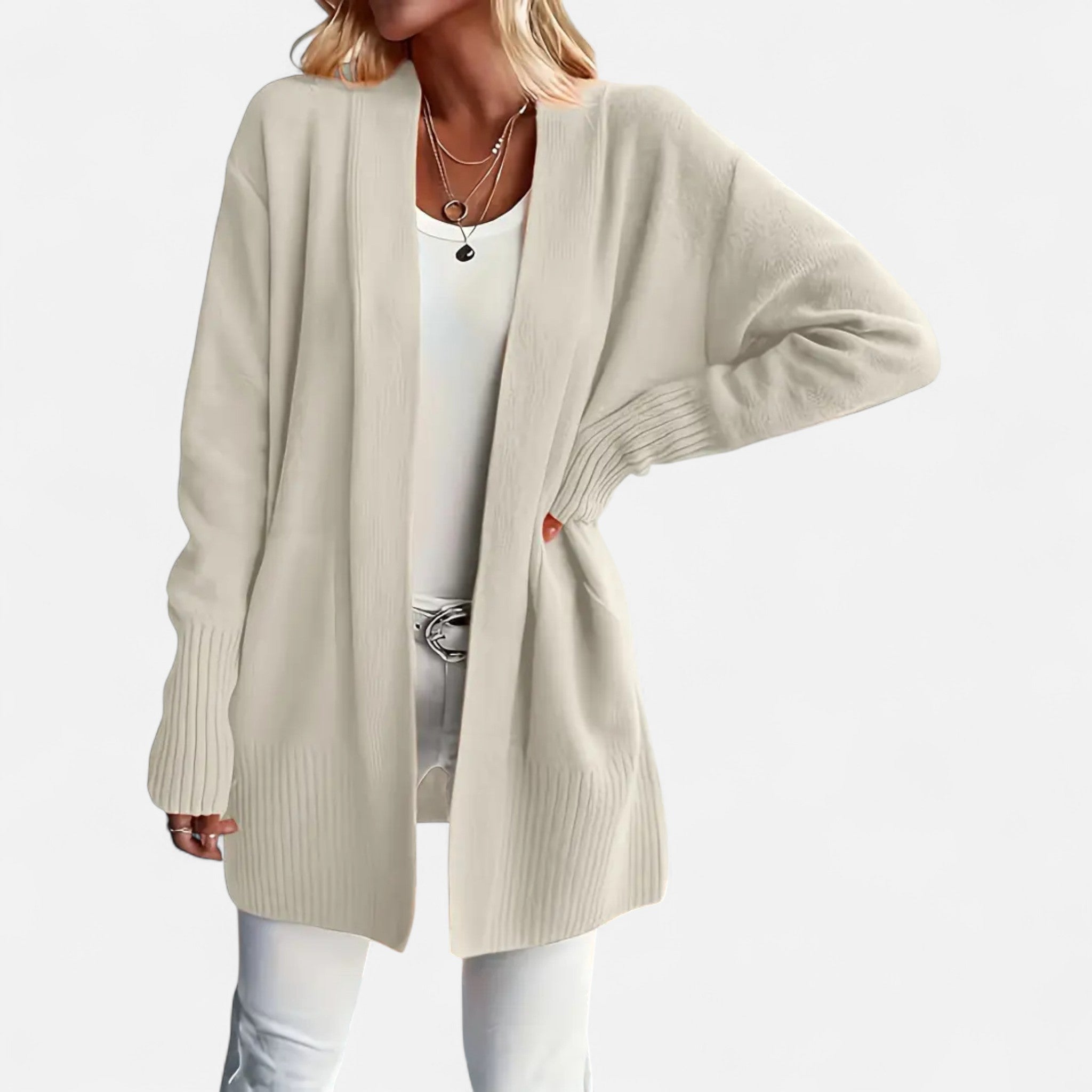 Velqlo | Cardigan en Tricot à Col V Ample pour Femmes