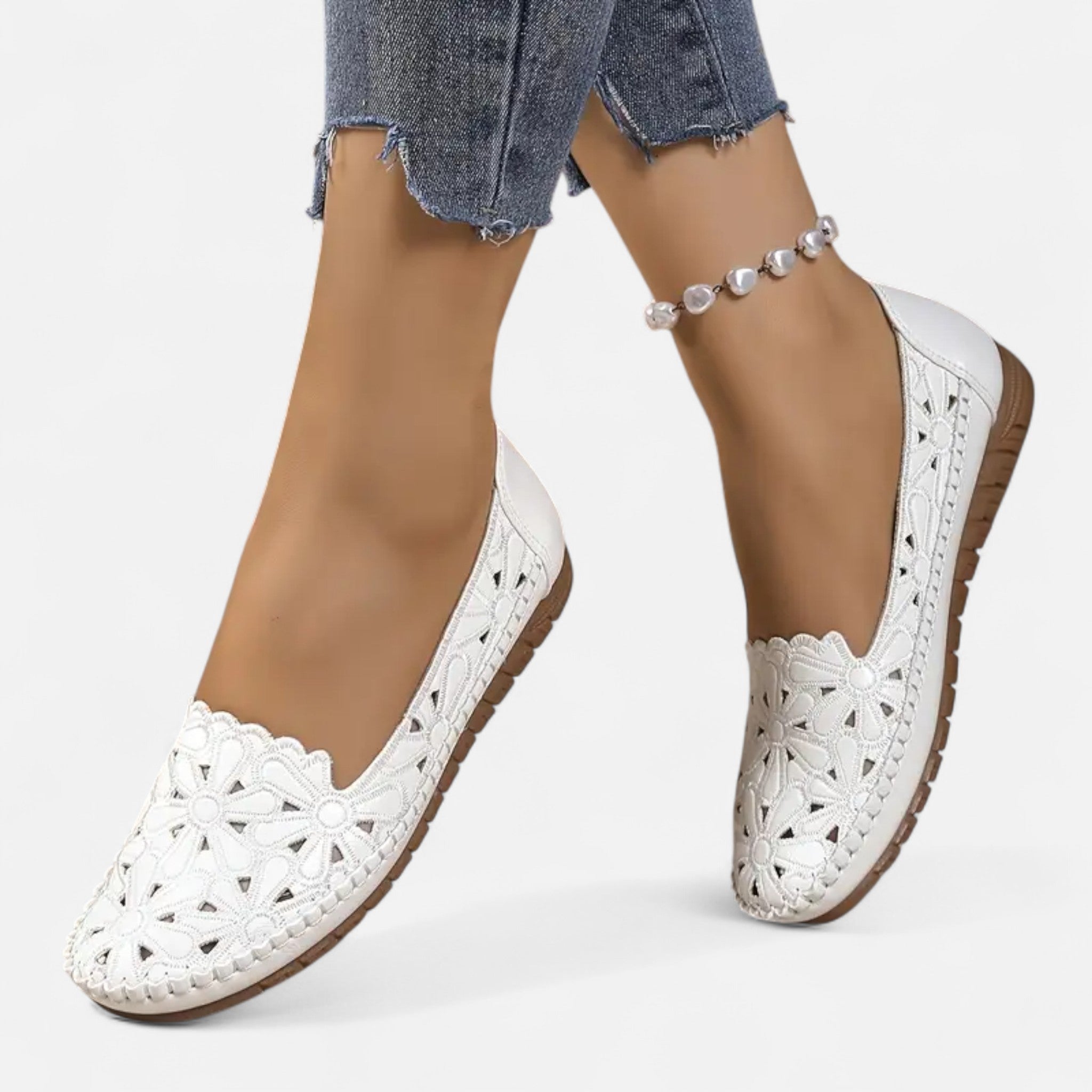 Velqlo | Chaussures plates à enfiler avec lacets pour femmes