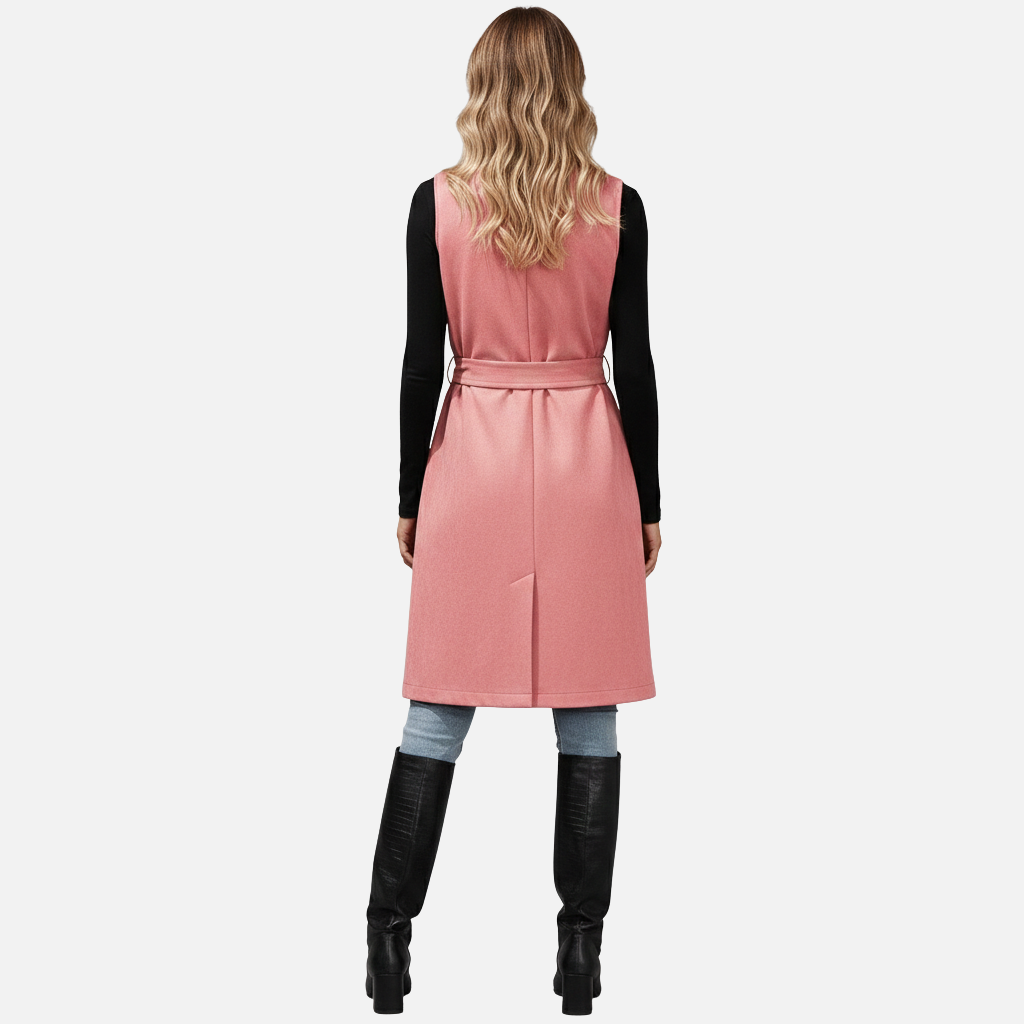 Velqlo | Gilet en daim pour femme, coupe ajustée, style rétro élégant