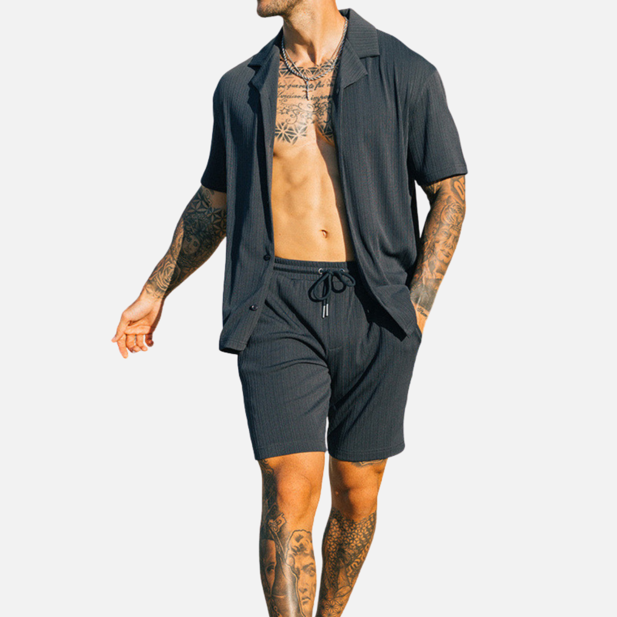 Velqlo | Ensemble Chemise et Short d’Été pour Homme Assorti