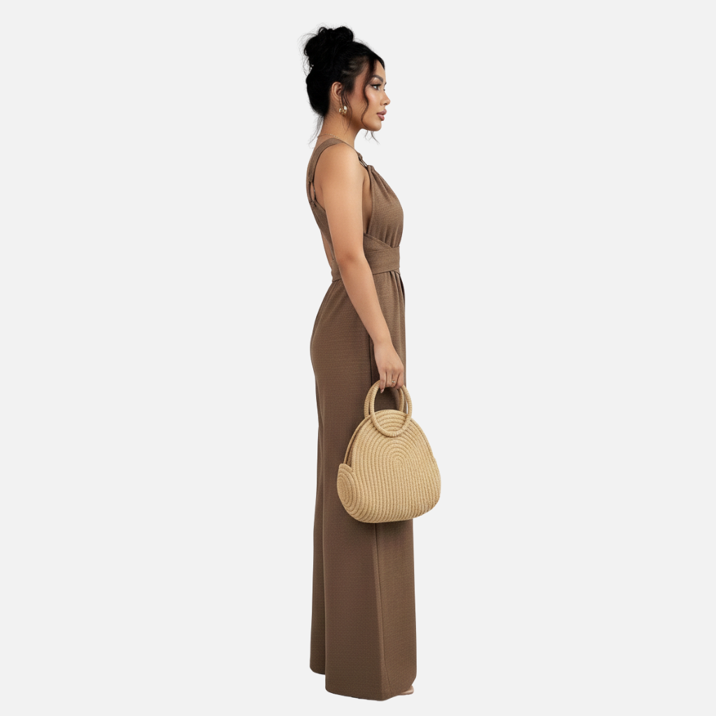 Velqlo | Combinaison habillée dos nu pour femme, coupe large