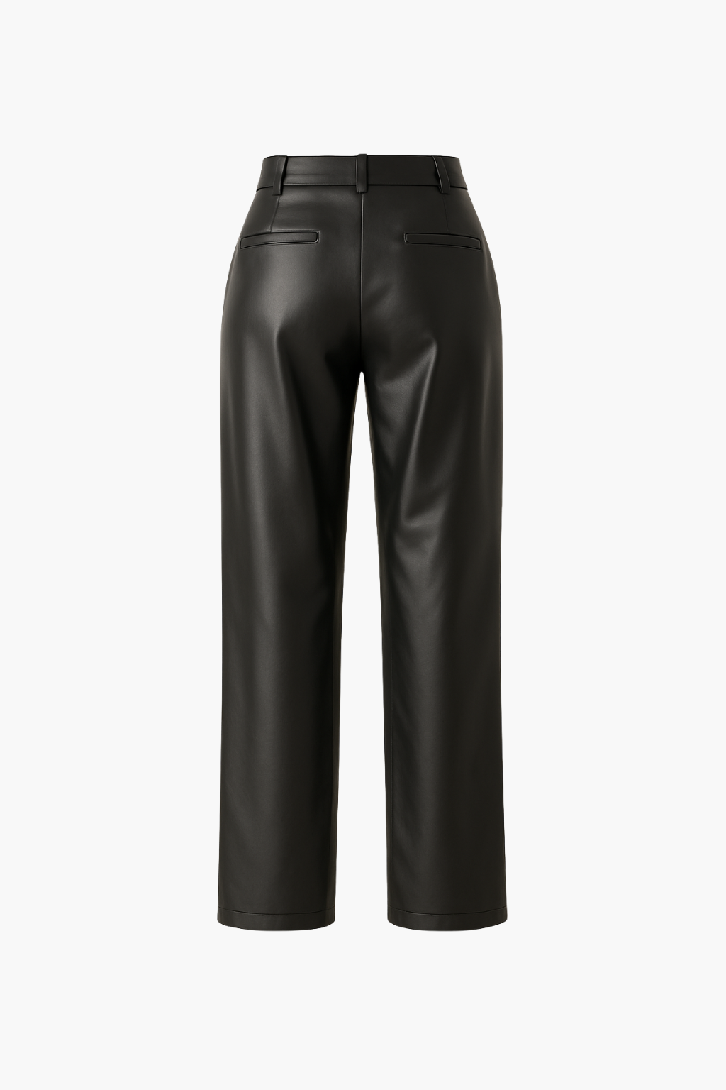 Pantalons droits en simili cuir taille haute pour femmes Velqlo
