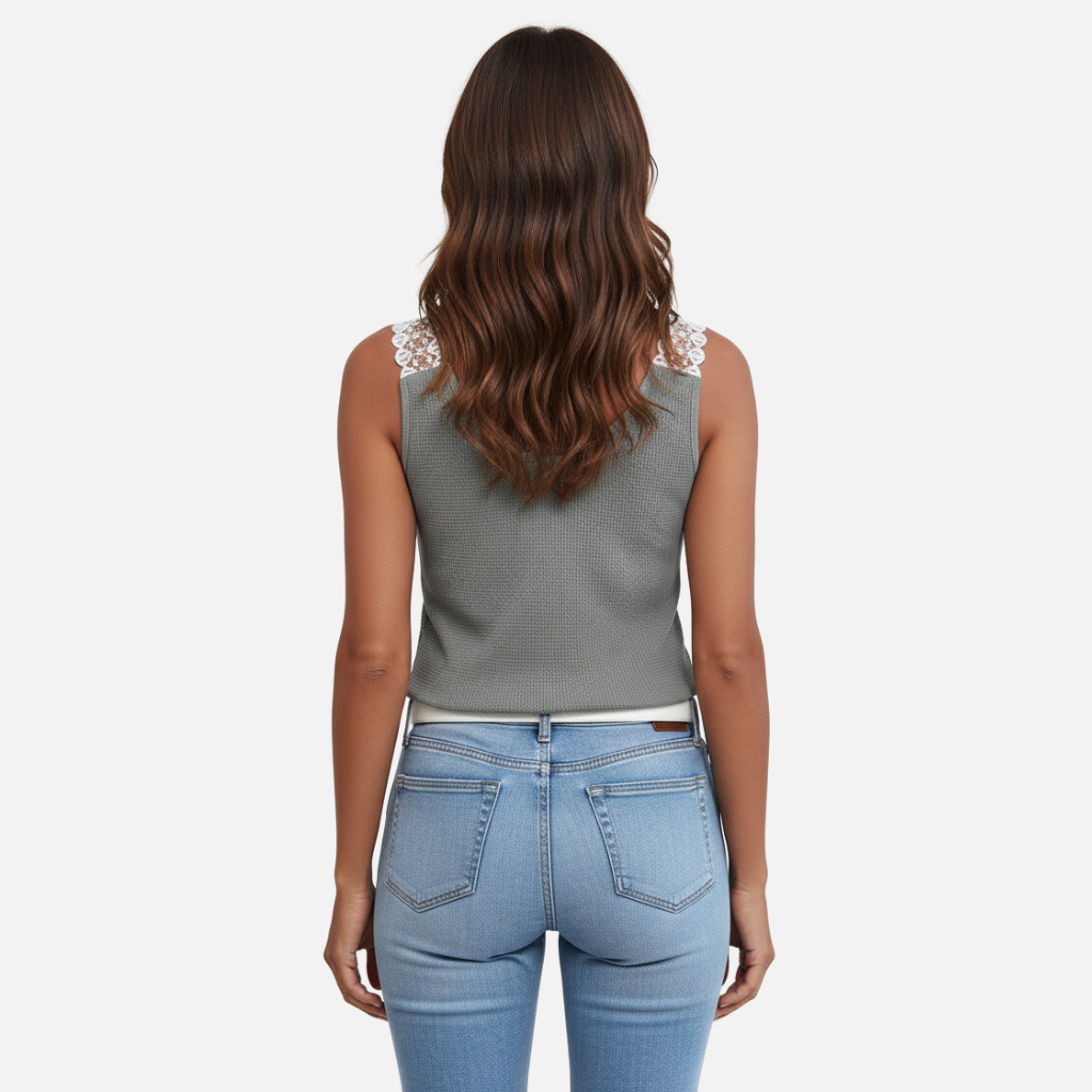 Velqlo | Débardeur sans manches en dentelle pour femme, tenue décontractée pour l'été