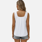 Velqlo | Débardeur ample à encolure carrée pour femme, chemise d'été