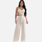 Velqlo | Ensemble pantalon à bretelles slim fit pour femme Tenue habillée