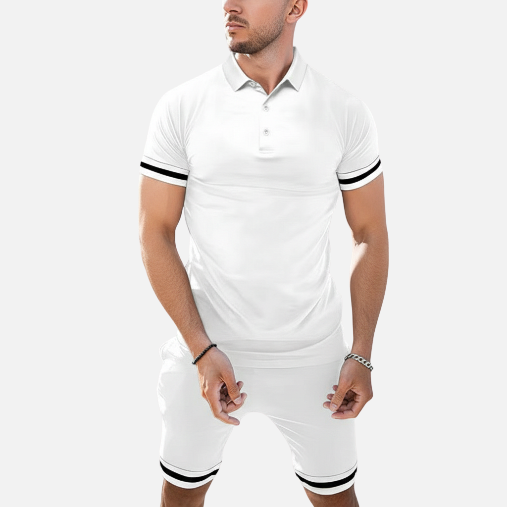 Velqlo | Ensemble assorti polo et short d'été pour homme tenue décontractée