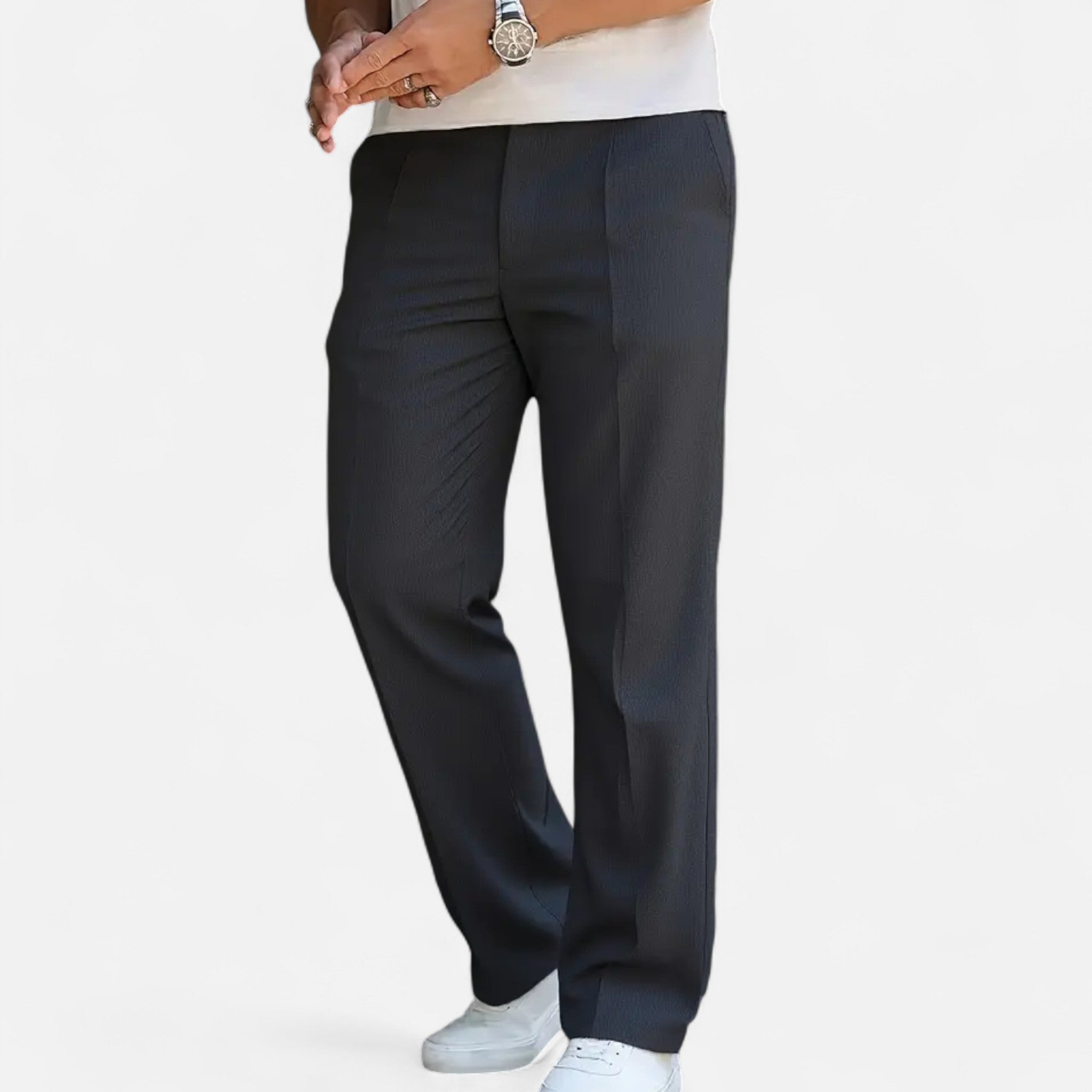 Velqlo | Pantalon pour Hommes Jambe Droite Smart Casual Coupe Régulière