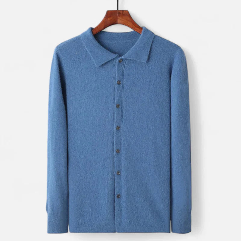 Velqlo | Chemise en Maille de Laine – Texture Moelleuse et Élégance "Old Money" Homme