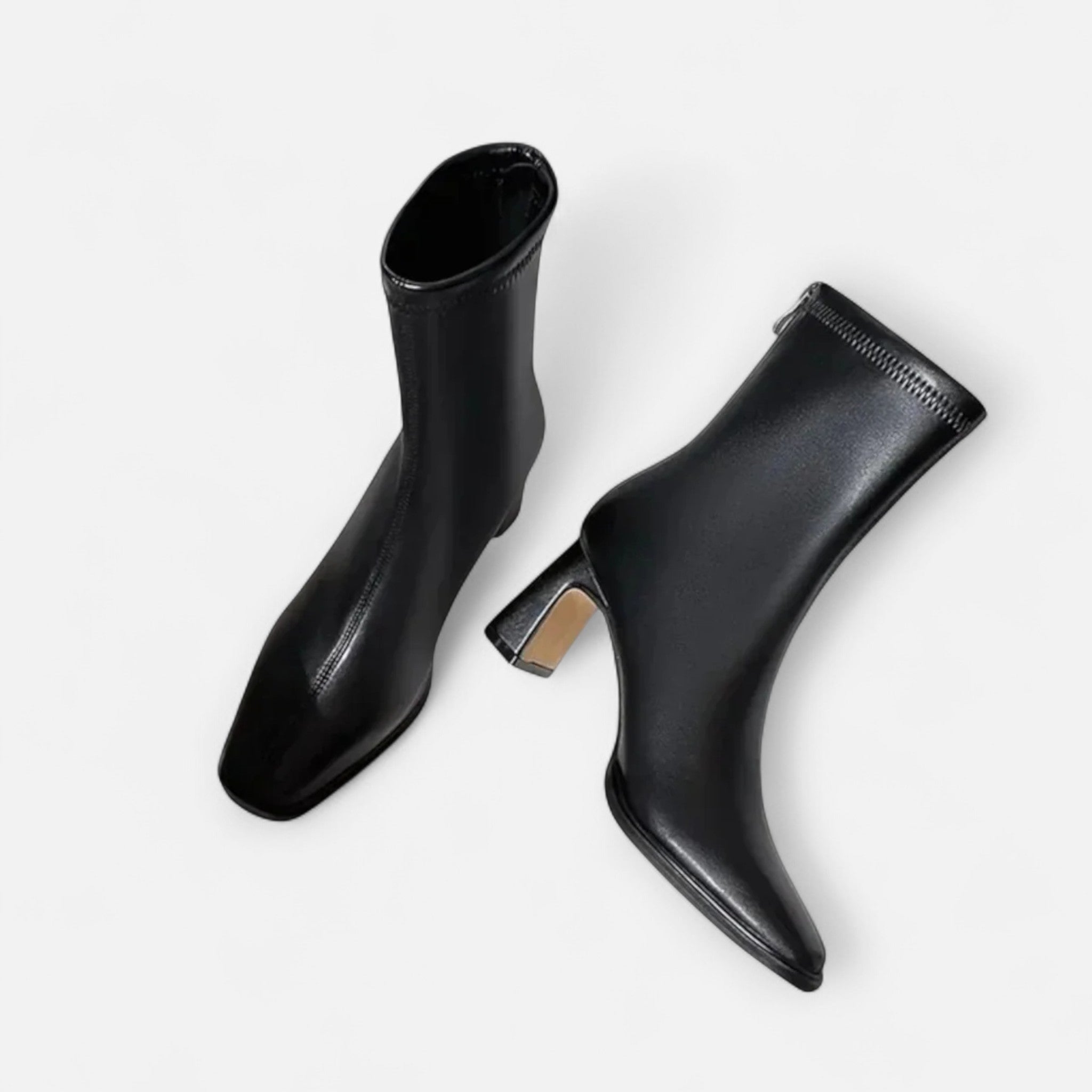 Velqlo | Bottines pour femmes à bout carré et talon bloc classique