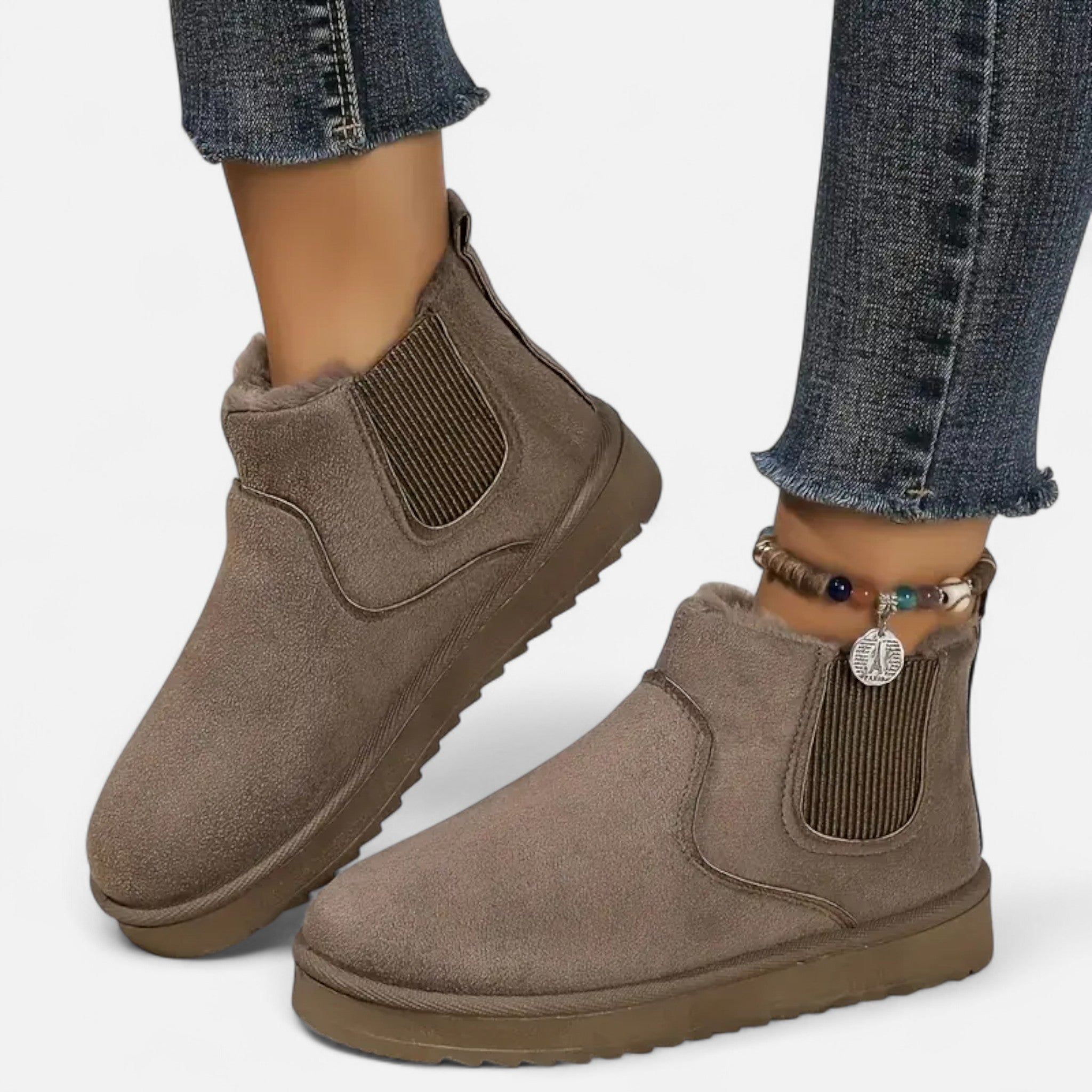 Velqlo | Bottes à semelle épaisse pour femmes, chaudes et polyvalentes