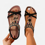 Velqlo | Women’s Rhinestone Butterfly Sandals – Boho Summer Charm