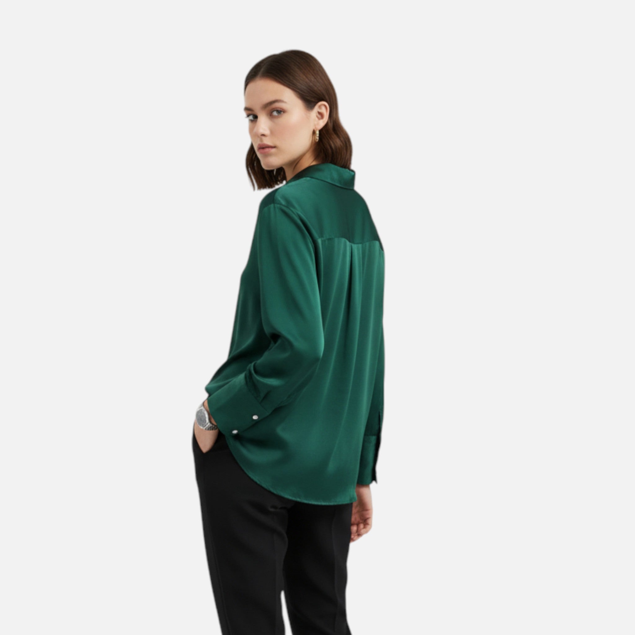 Velqlo | Blouse à Boutons pour Femmes à Manches Longues – Coupe Classique