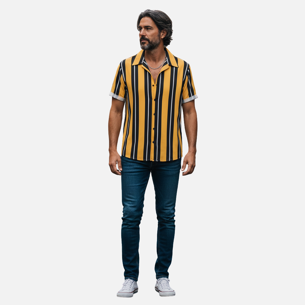 Velqlo | Chemise d'été en coton pour homme – Coupe ample, style décontracté et respirant