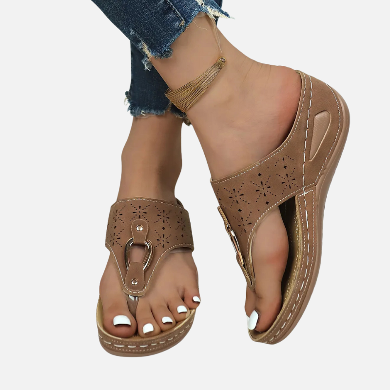 Velqlo | Tongs compensées pour femme à semelle légère en caoutchouc