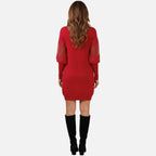 Velqlo | Robe élégante à col en V en dentelle pour femmes, idéale pour les occasions spéciales