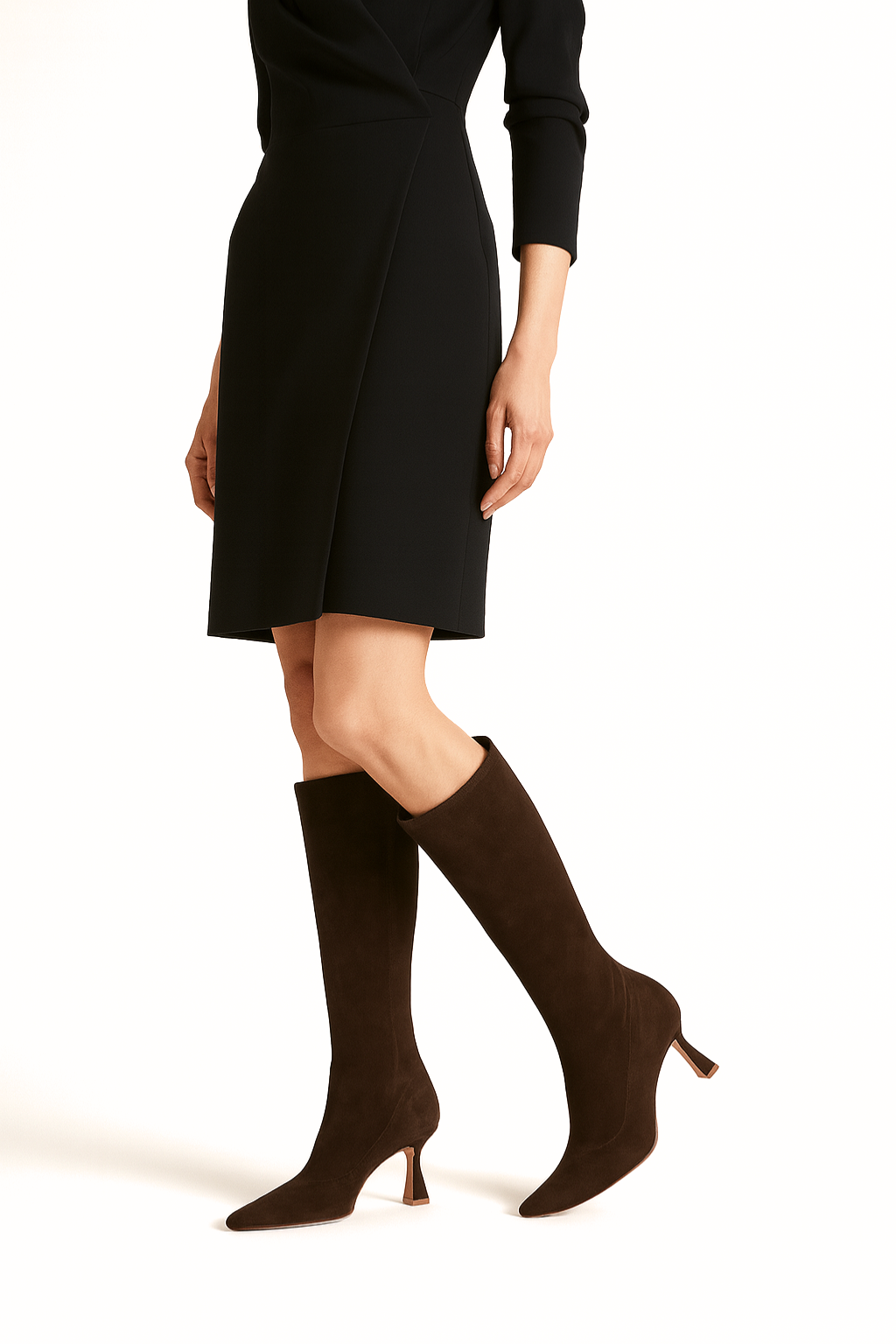 Velqlo | Bottes Hautes à Genoux pour Femmes avec Fermeture Éclair Latérale