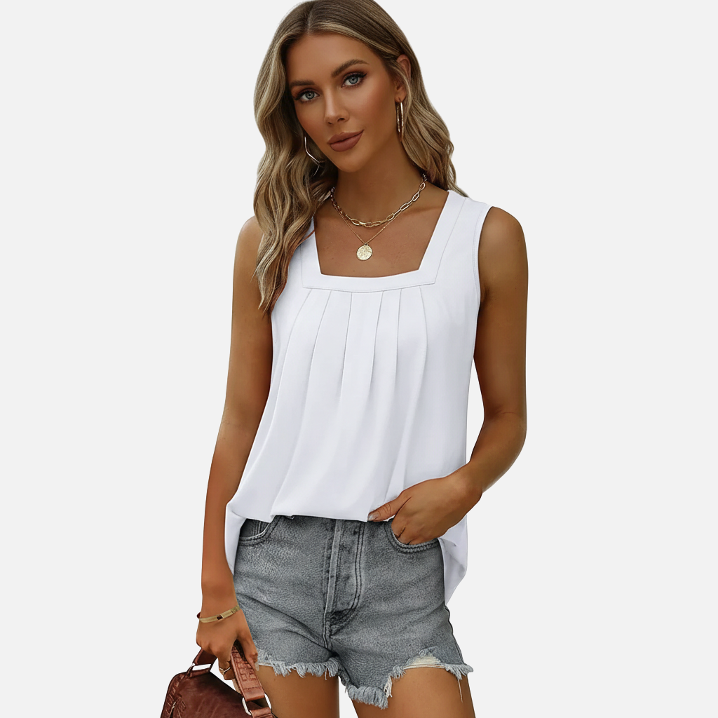 Velqlo | Débardeur ample à encolure carrée pour femme, chemise d'été