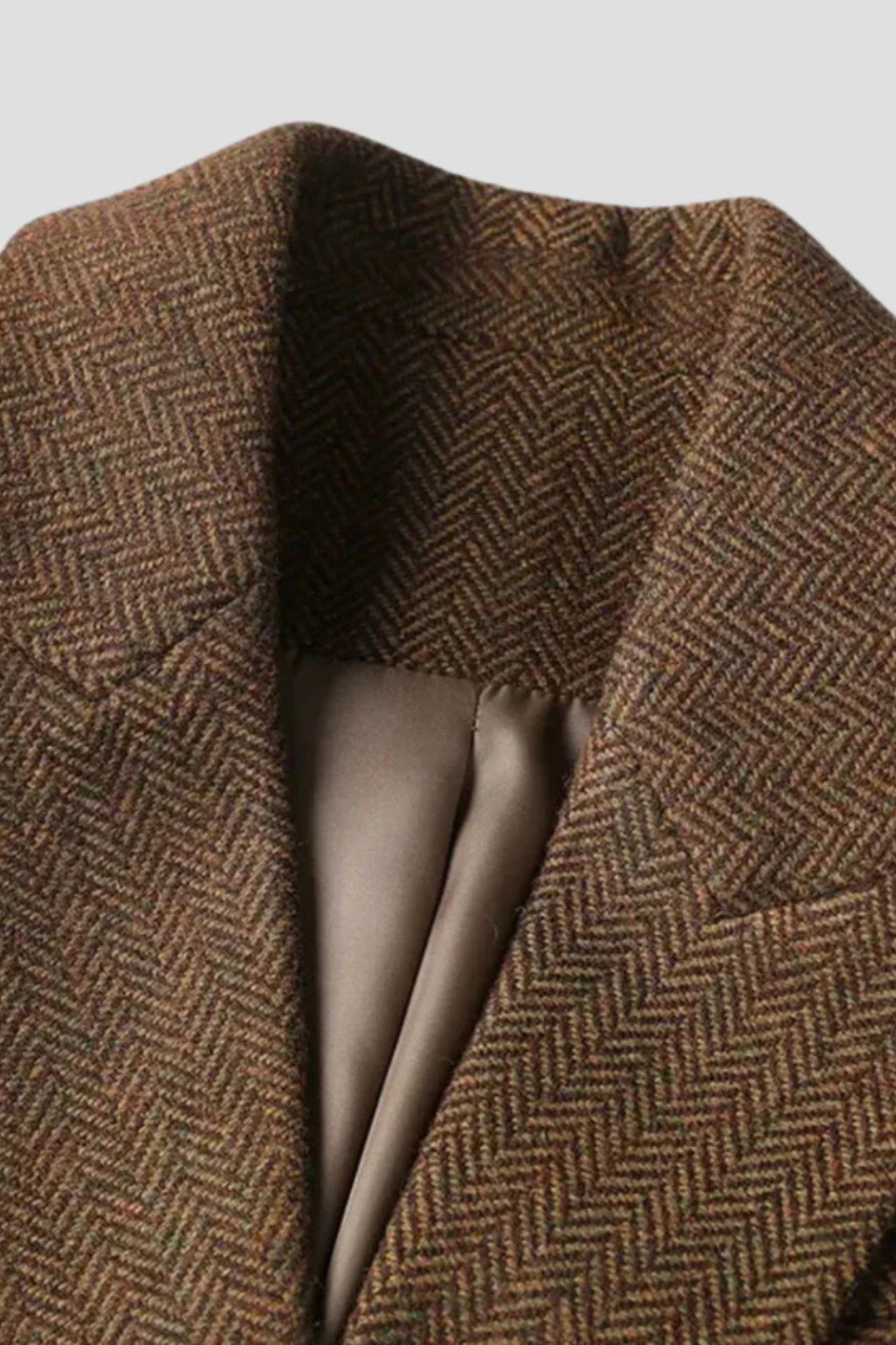 Manteau Blazer Long Femme en Laine Mélangée à Double Boutonnage Velqlo avec Ceinture