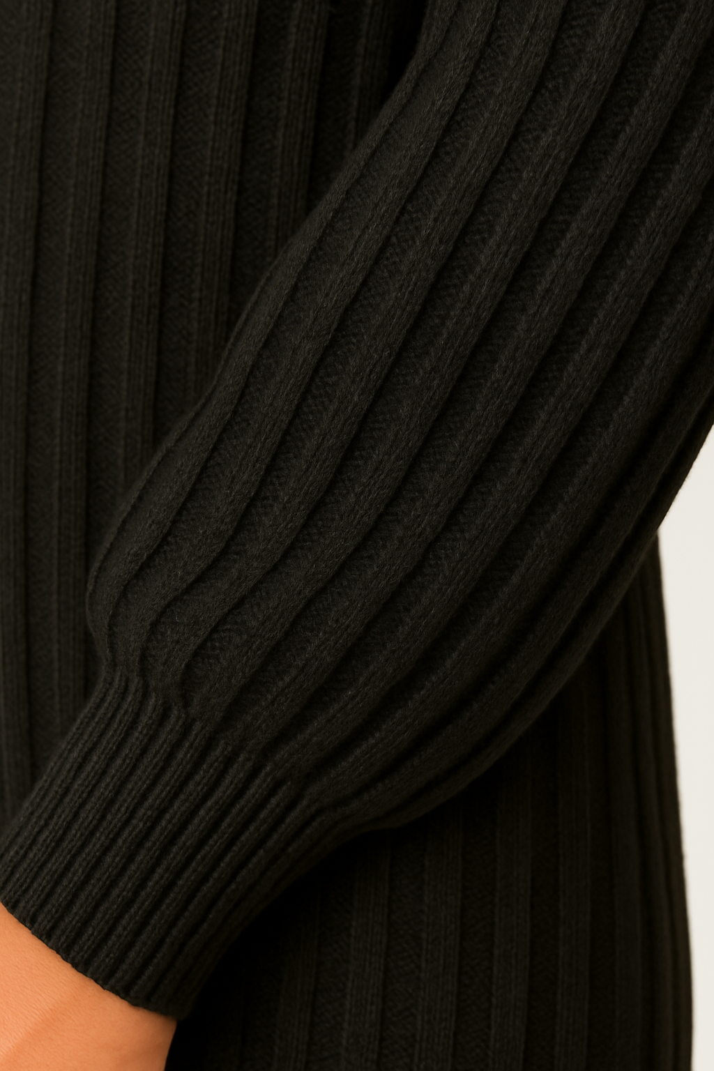 Robe Pull Col Roulé Côtelé Femme Velqlo