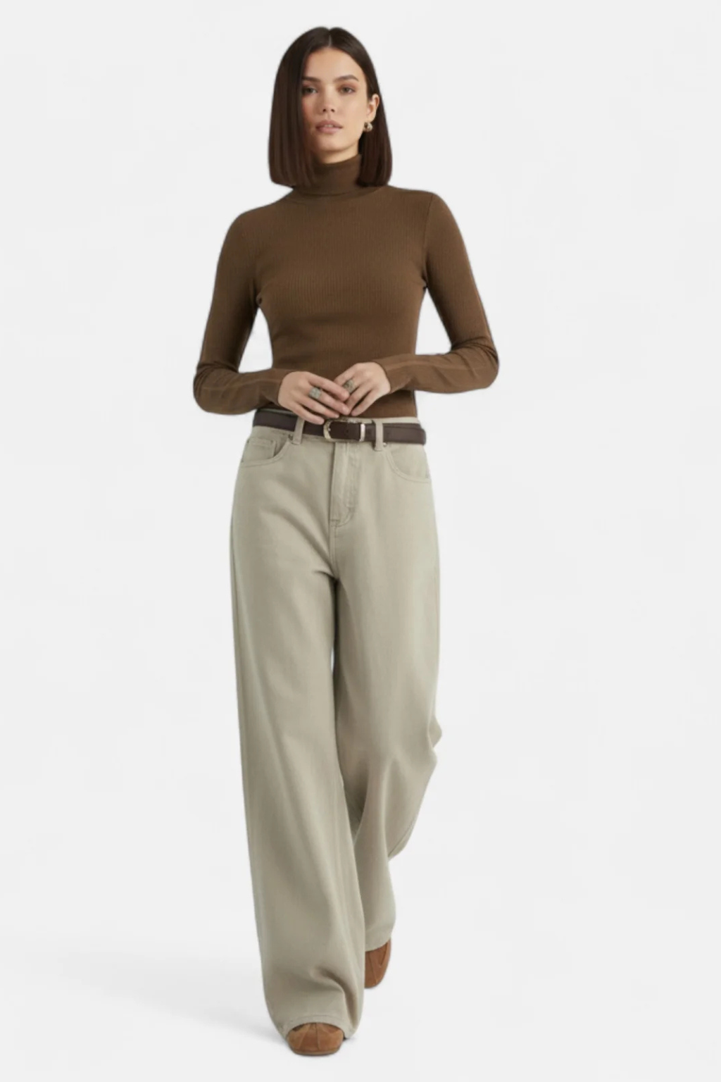 Jeans droits en coton taille haute pour femmes Velqlo