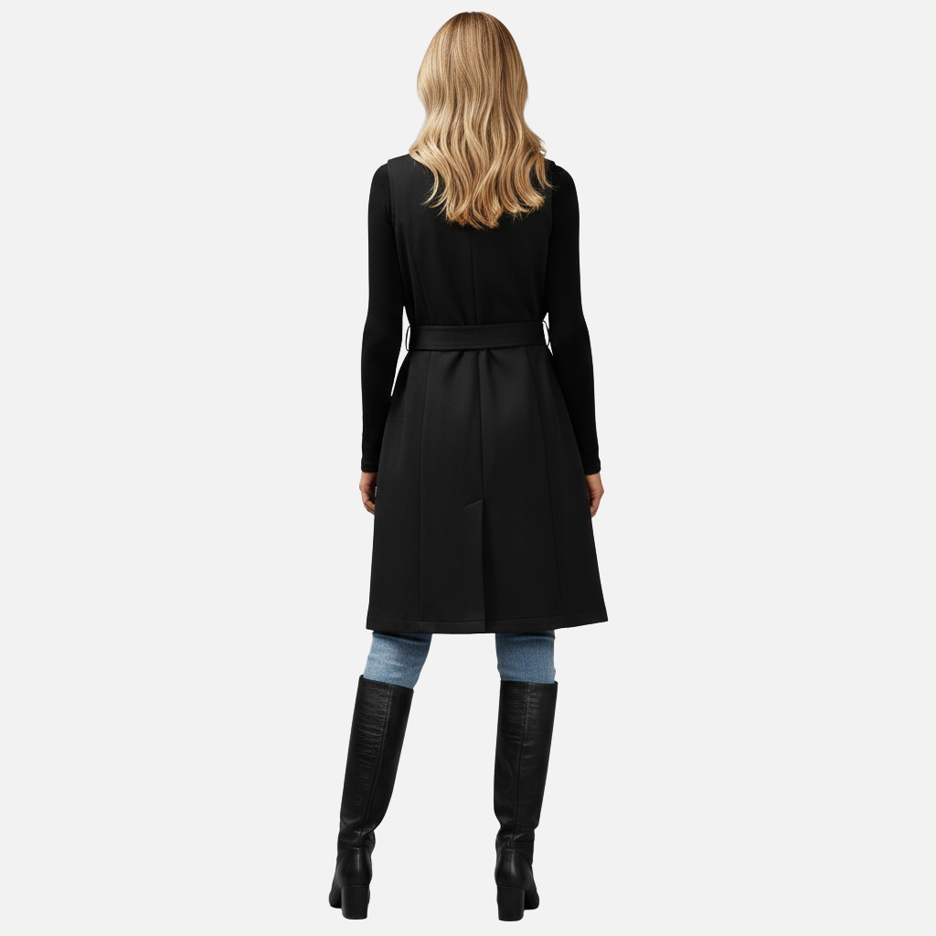 Velqlo | Gilet en daim pour femme, coupe ajustée, style rétro élégant