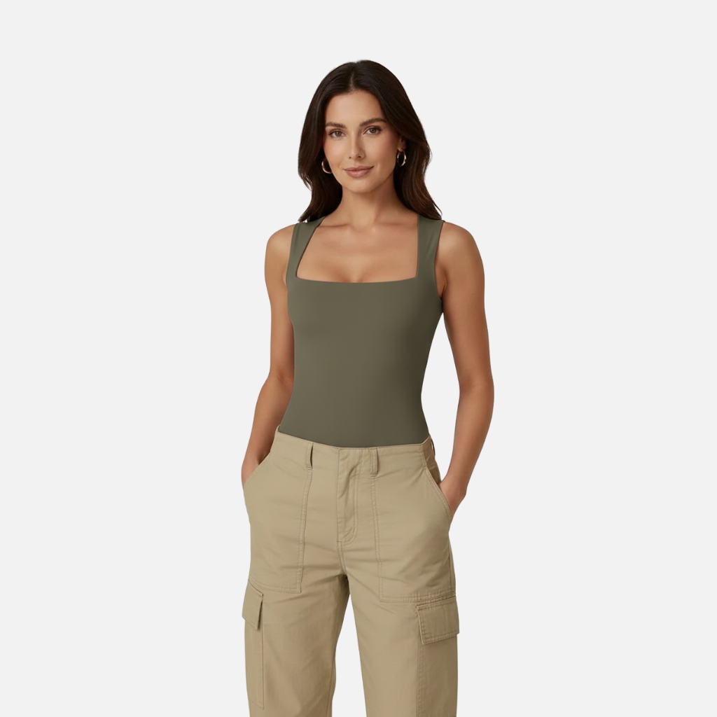 Velqlo | Débardeur slim fit à encolure carrée pour femme, idéal pour l'été